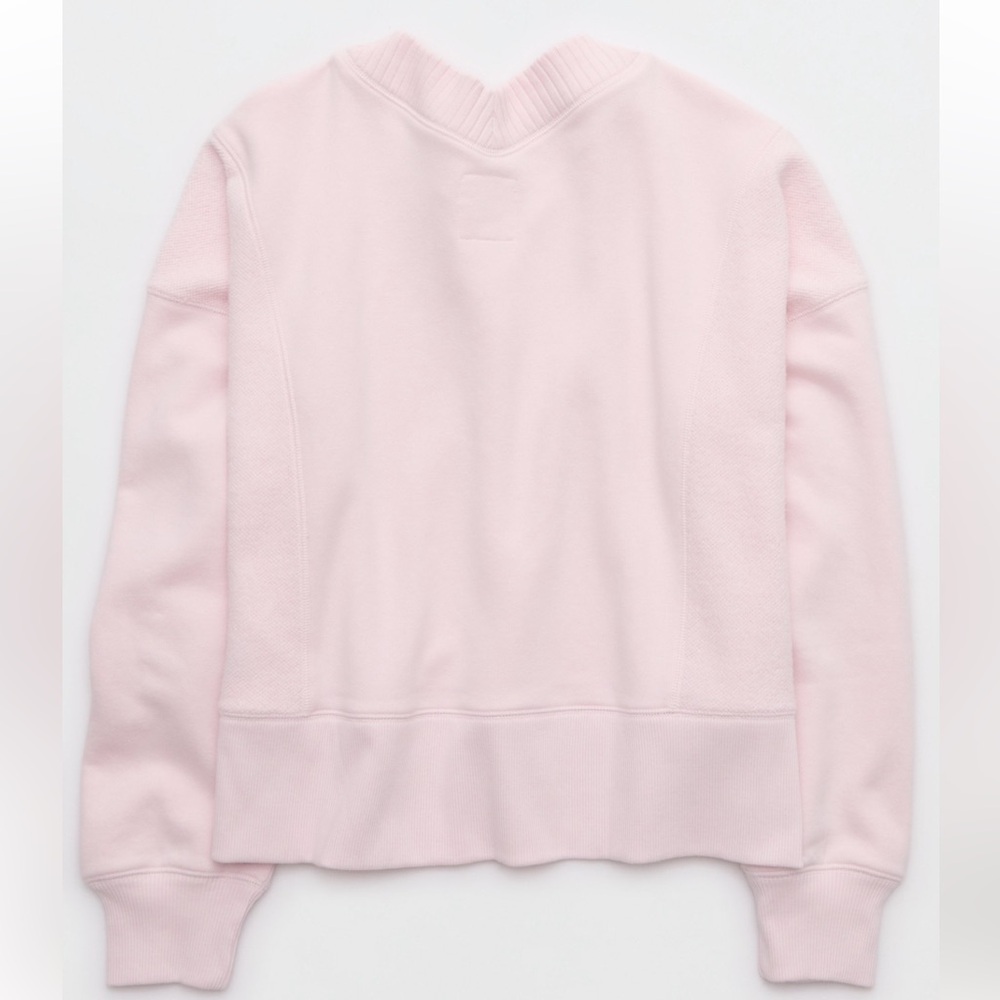 Aerie Après-Chill Sweatshirt, Petal Pink, Size Small - Picture 4 of 8